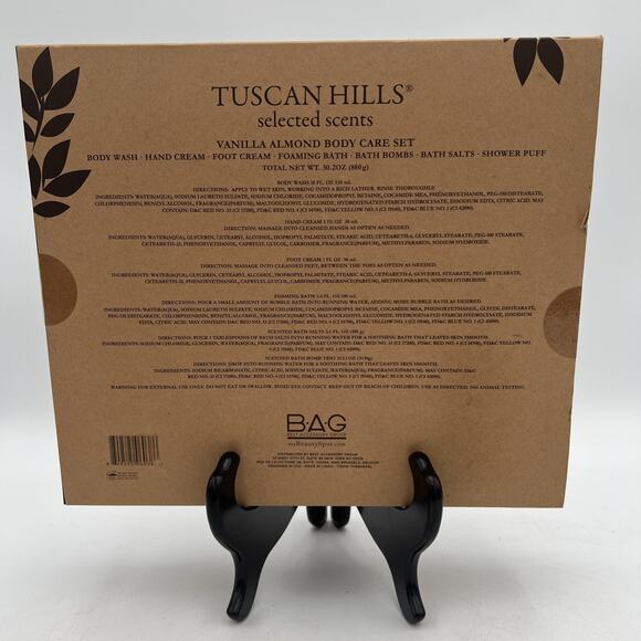 Tuscan Hills: Vanilla Almond Body Care Set- 7 Piece Set NEW - Picture 3 of 10